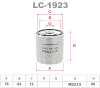 как выглядит lynxauto фильтр масляный lc1923 на фото