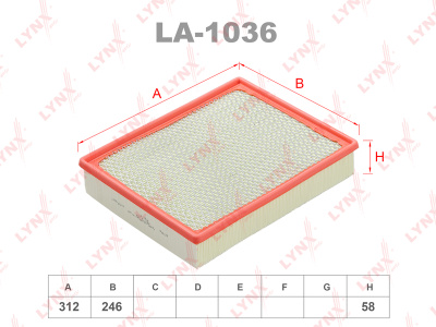 как выглядит фильтр воздушный lynxauto la-1036 на фото
